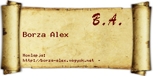 Borza Alex névjegykártya
